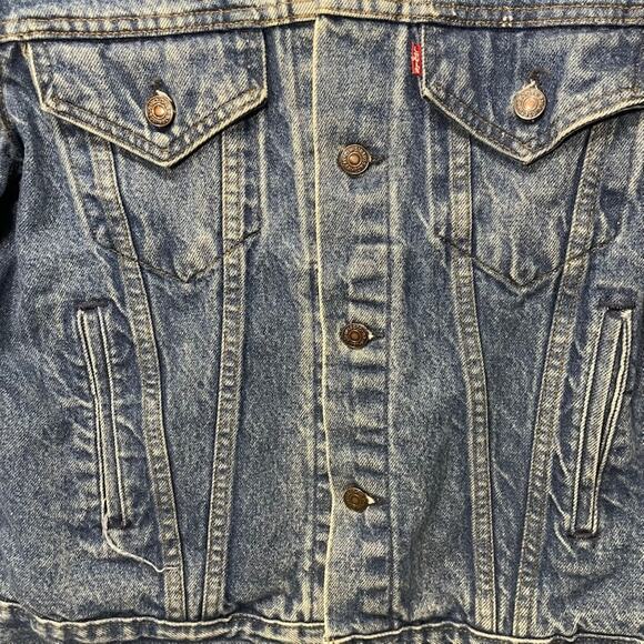 Vintage Levis Denim Trucker Jean Jacket 71506-0216 Made In USA Size 42L 80s (42) - Picture 6 of 15